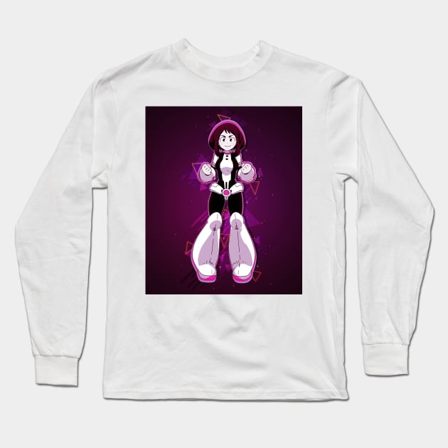 Ochako Uraraka - "Best Hero Girl" - 80's retro style poster - awsome gift for my hero academia lover & fans Long Sleeve T-Shirt by EhsanStore